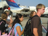 Gray, Meghan, Melissa, Landis & Peter board in ATL