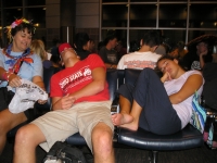 Julie, Kalan & Melissa waiting in San Antonio airport